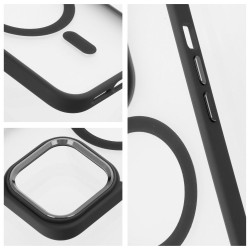 Viedtālruņa aizmugurējais vāciņš Apple Iphone 15 Matte Mag Cover Black, Transparent