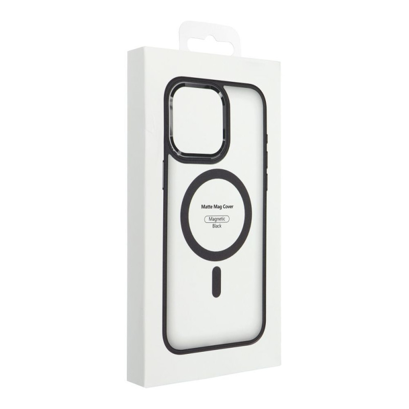 Viedtālruņa aizmugurējais vāciņš Apple Iphone 15 Matte Mag Cover Black, Transparent