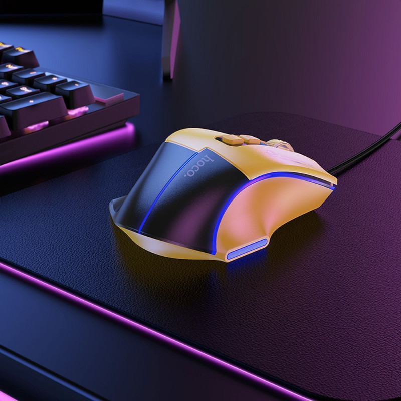 Universal Gaming Wired mouse 3600DPI Dzeltens