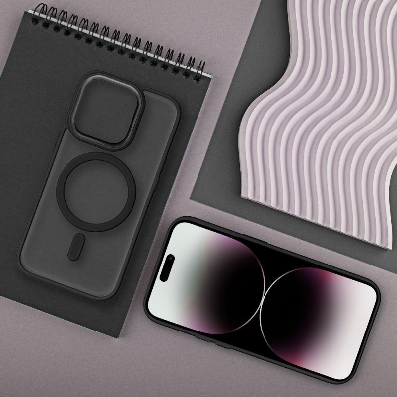 Viedtālruņa aizmugurējais vāciņš Apple iPhone 16 Pro Full matte mag Black, Transparent