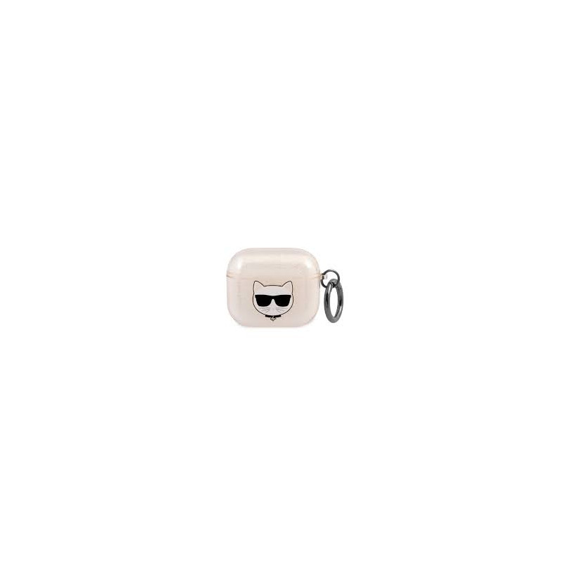 Bezvadu austiņu apvalks Apple Glitter Choupette Gold