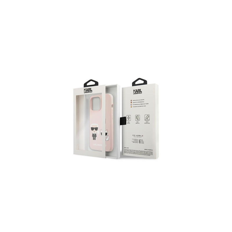 Viedtālruņa aizmugurējais vāciņš Apple iPhone 13 Pro Ikonik Karl and Choupette Light Pink