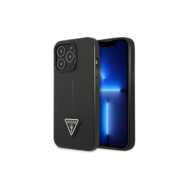 Viedtālruņa aizmugurējais vāciņš Apple iPhone 13 Pro Saffiano collection Black