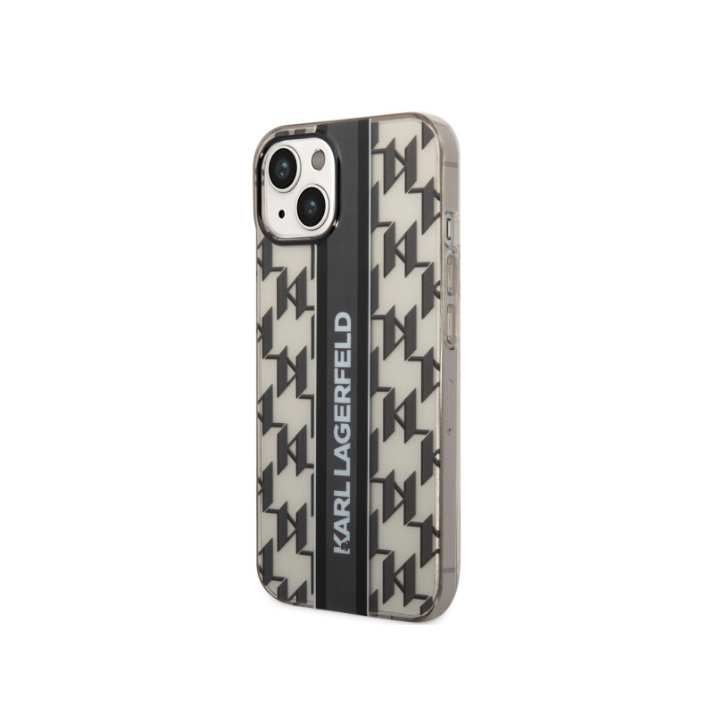 Viedtālruņa aizmugurējais vāciņš Apple iPhone 14 Plus Monogram Vertical Stripe Black, With Text