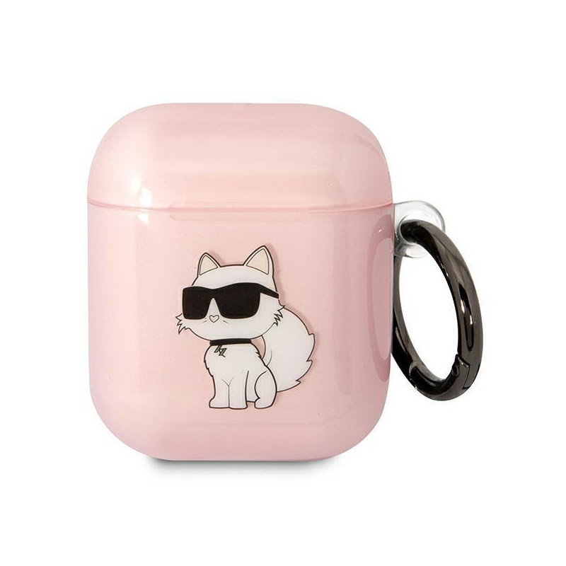 Bezvadu austiņu apvalks Apple Choupette Collection Pink