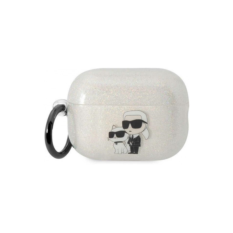 Bezvadu austiņu apvalks Apple Glitter Karl and Choupette Transparent