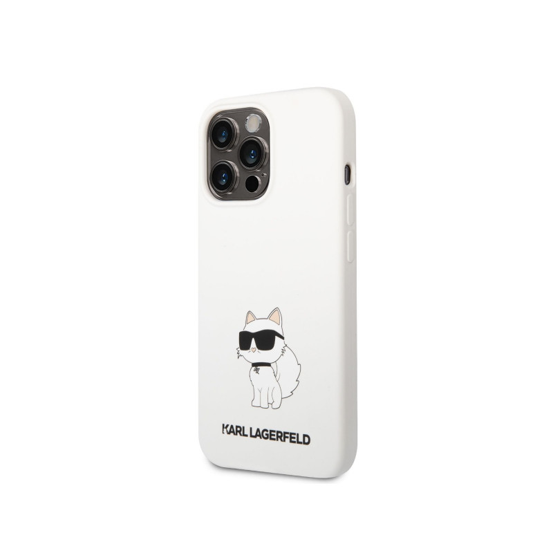 Viedtālruņa aizmugurējais vāciņš Apple iPhone 13 Pro Max Silicone Choupette White