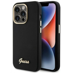 Viedtālruņa aizmugurējais vāciņš Apple iPhone 15 Pro Max Script Metal Logo Black