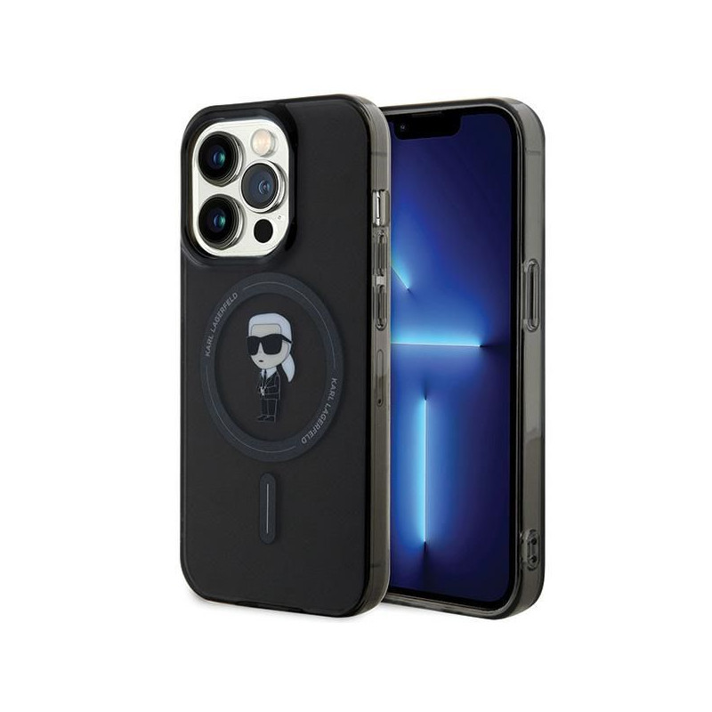 Viedtālruņa aizmugurējais vāciņš Apple iPhone 15 Pro Ikonik mag Black, Transparent