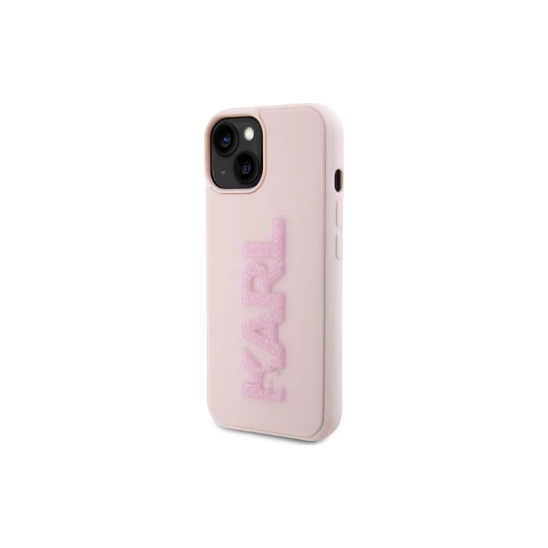 Viedtālruņa aizmugurējais vāciņš Apple Iphone 15 Karl Lagerfeld Embossed Pink