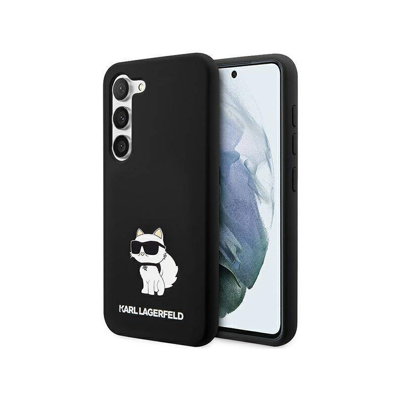 Viedtālruņa aizmugurējais vāciņš Samsung Galaxy S24 Silicone Choupette Black