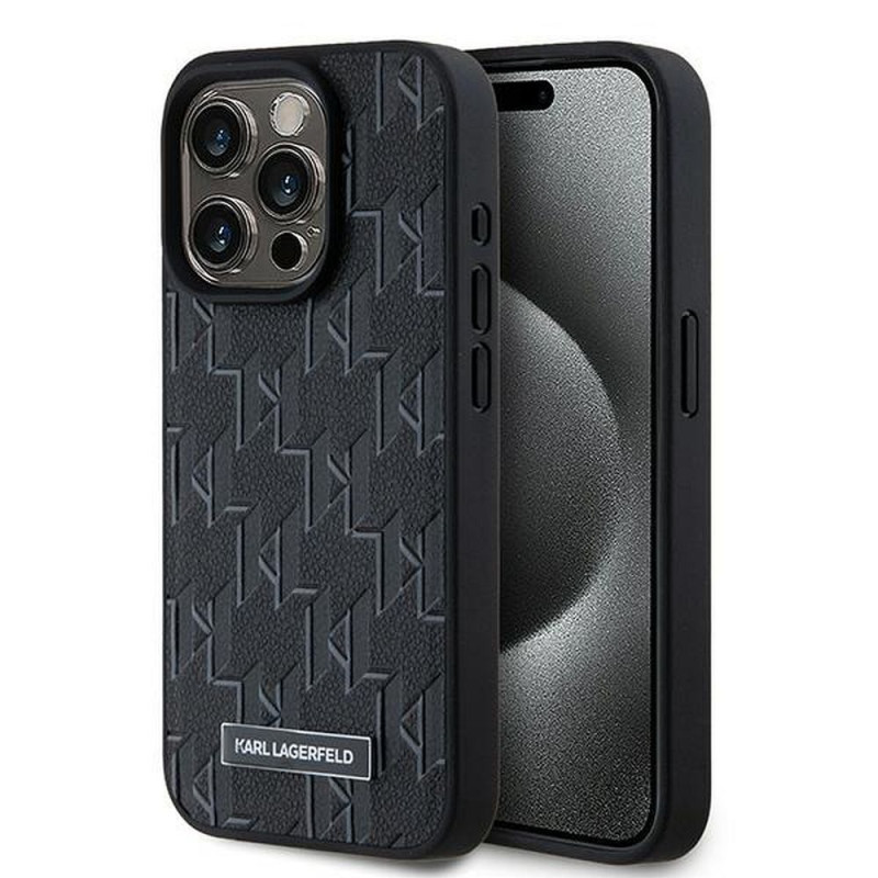 Viedtālruņa aizmugurējais vāciņš Apple iPhone 15 Pro Max Monogram Mag Black