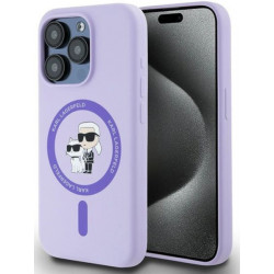 Viedtālruņa aizmugurējais vāciņš Apple iPhone 15 Pro Silicone Double Heads And Circle MagSafe Violet