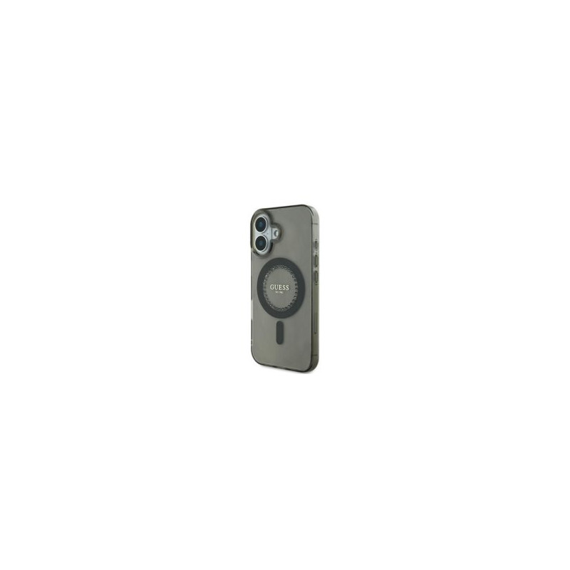 Viedtālruņa aizmugurējais vāciņš Apple Iphone 16 Rhinestones MagSafe Black, Transparent