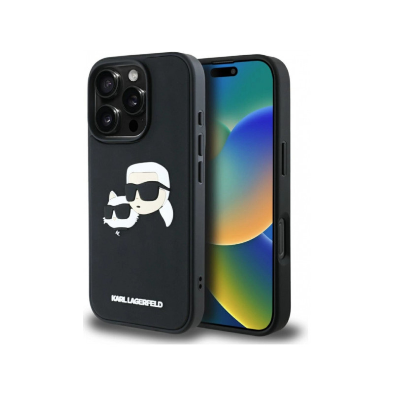 Viedtālruņa aizmugurējais vāciņš Apple iPhone 16 Pro Rubber Double Heads Black