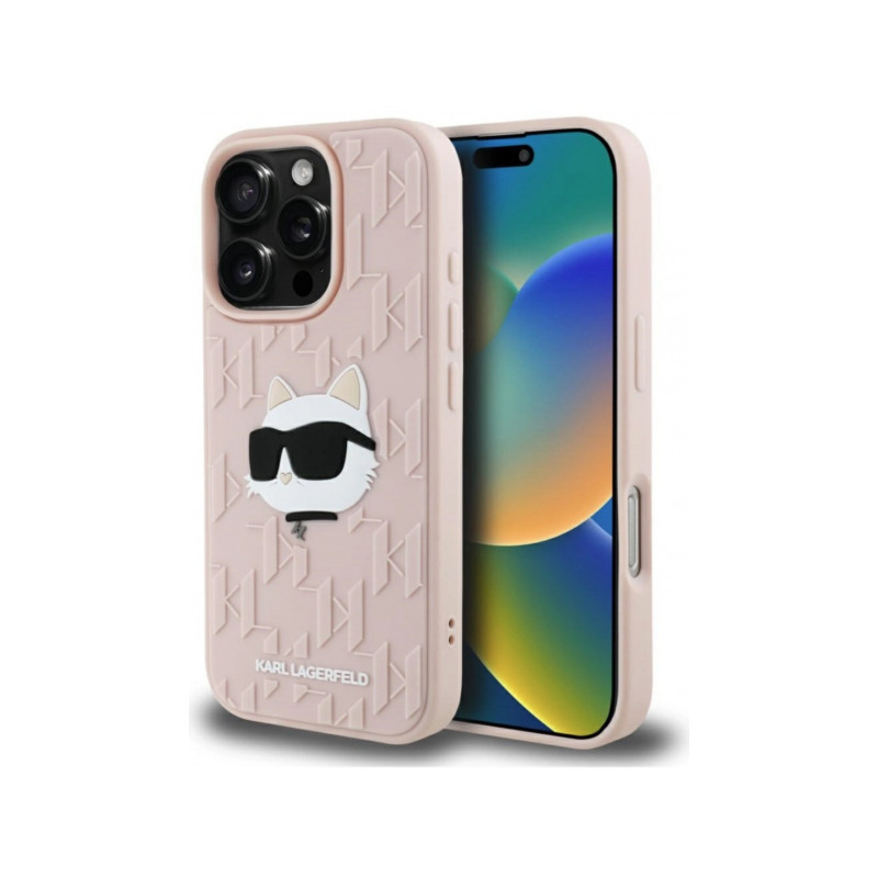 Viedtālruņa aizmugurējais vāciņš Apple iPhone 16 Pro Max Rubber Monogram Pink