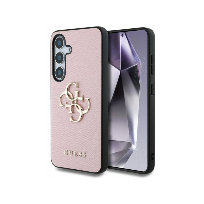 Viedtālruņa aizmugurējais vāciņš Samsung Galaxy S25 Big Metal Logo Pink