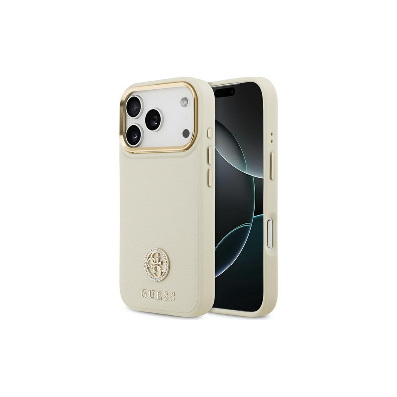 Viedtālruņa aizmugurējais vāciņš Apple iPhone 17 Pro Logo Strass 4G Beige