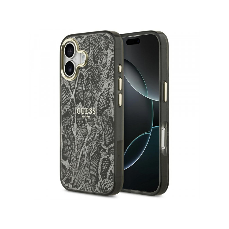 Viedtālruņa aizmugurējais vāciņš Apple iPhone 17 Pro Python Pattern mag Black
