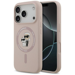 Viedtālruņa aizmugurējais vāciņš Apple iPhone 17 Pro Max Silicone Karl&Choupette MagSafe Pink