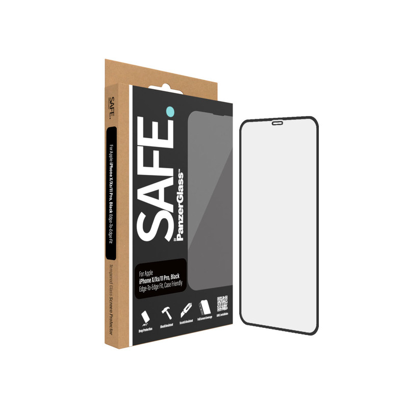 Viedtālruņa aizsargstikls SAFE. Case Friendly, Black