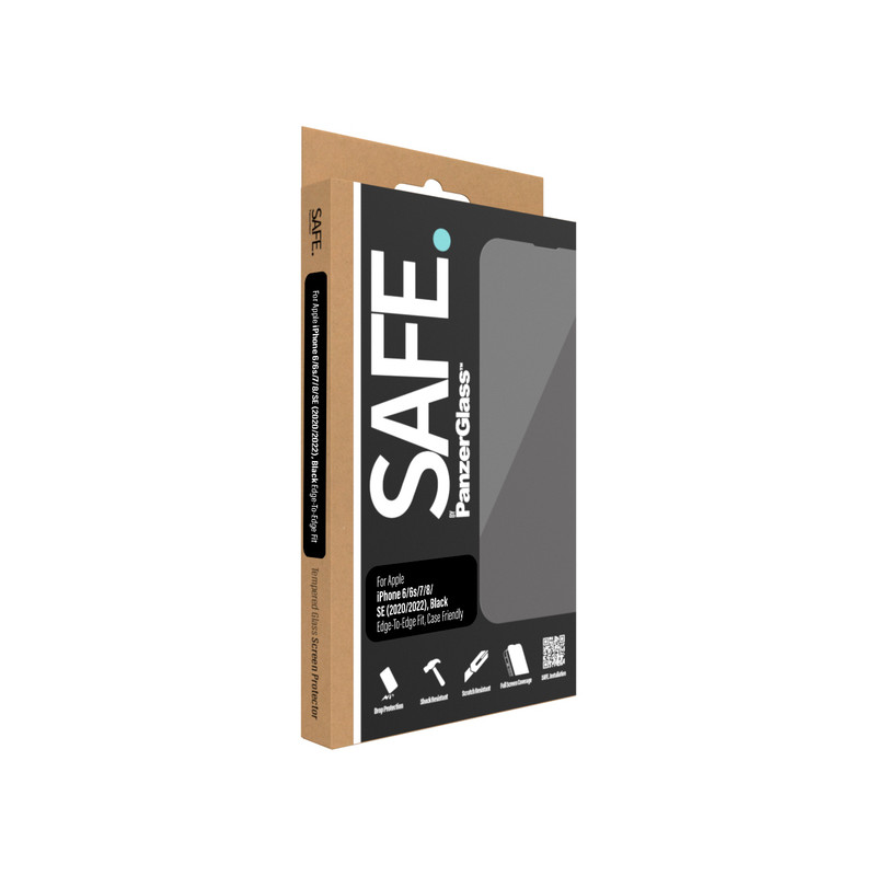 Viedtālruņa aizsargstikls Apple iPhone 7 / 8 / SE 20 / SE 22 SAFE. Case Friendly, Black