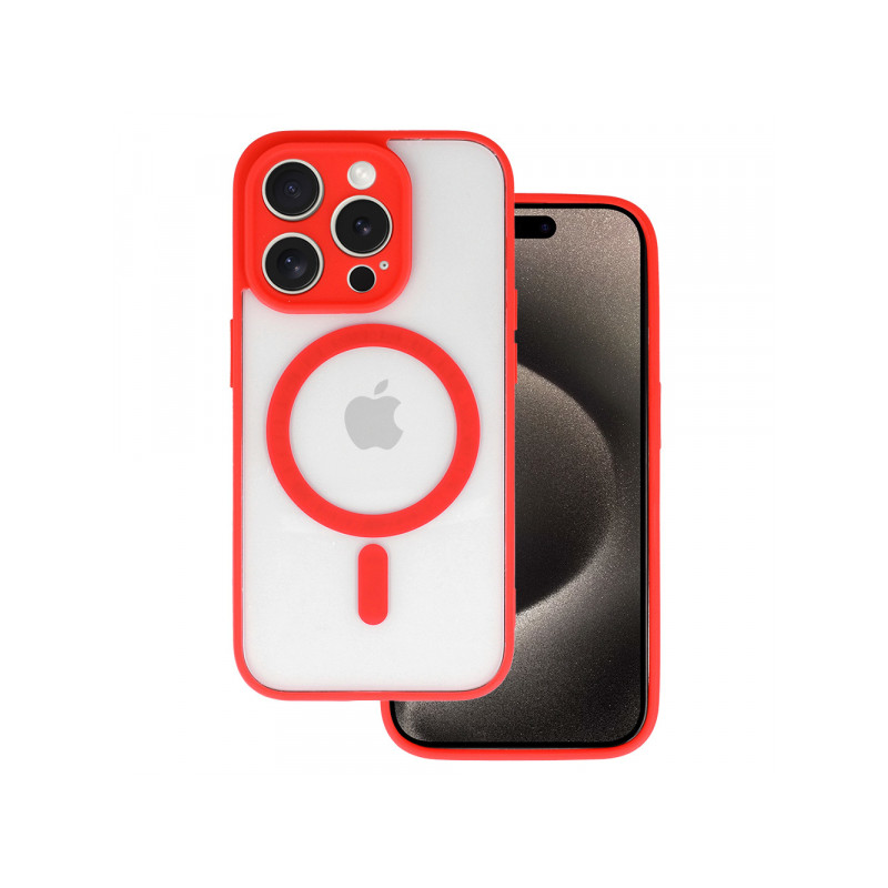 Viedtālruņa aizmugurējais vāciņš Apple iPhone 11 Acrylic Color Magsafe Red, Transparent