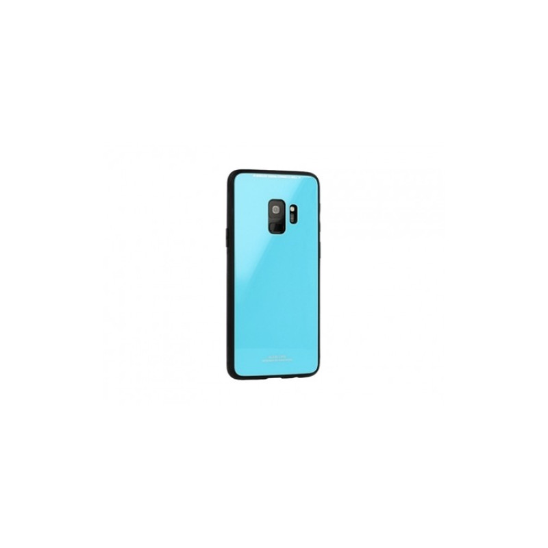 Viedtālruņa aizmugurējais vāciņš Samsung Galaxy S9 Glass Blue