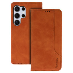 Viedtālruņa atveramais maciņš Samsung Galaxy S23 Ultra Wonder Prime Case Brown