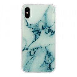 Viedtālruņa aizmugurējais vāciņš Apple iPhone X/XS Marble Green, White, With Design