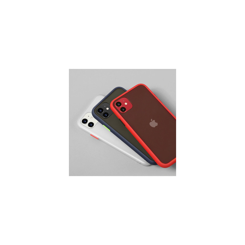 Viedtālruņa aizmugurējais vāciņš Huawei P30 Lite Color Button Bumper Transparent, White