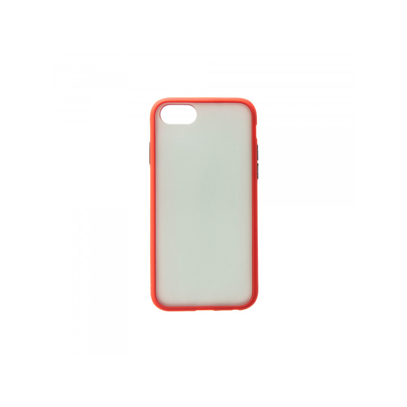 Viedtālruņa aizmugurējais vāciņš Apple iPhone 7 / 8 / SE 20 / SE 22 Color Button Bumper Red, Transparent