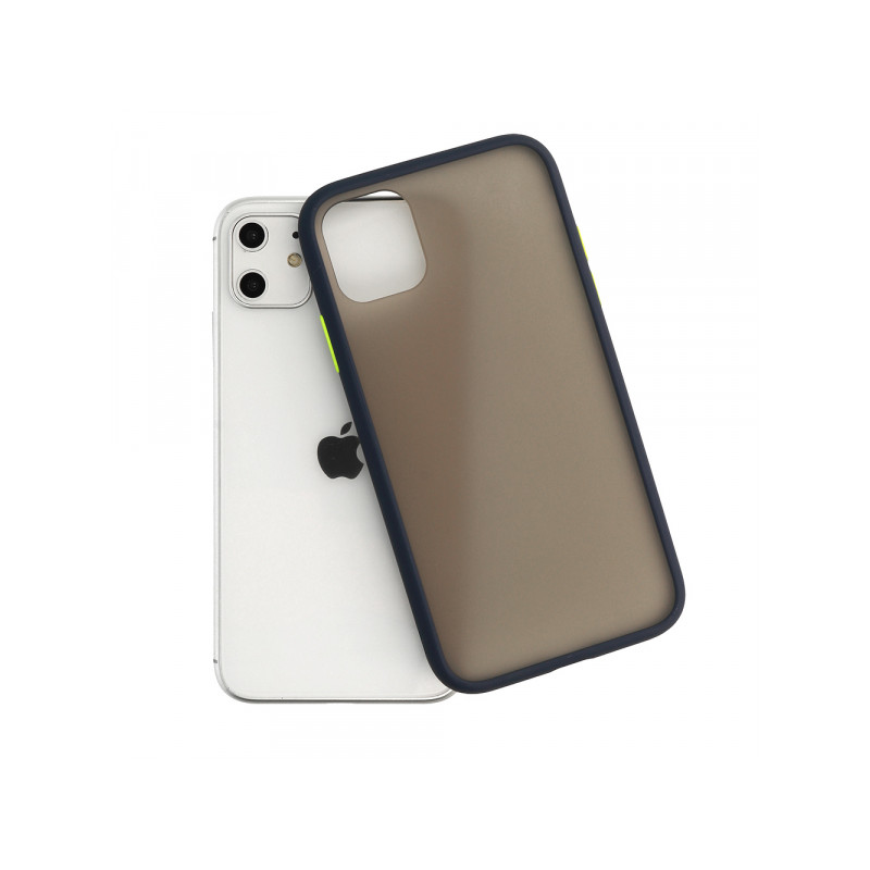 Viedtālruņa aizmugurējais vāciņš Samsung Galaxy A40 Color Button Bumper Dark Blue, Transparent