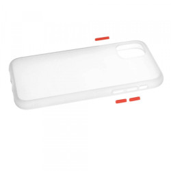 Viedtālruņa aizmugurējais vāciņš Samsung Galaxy A30S / A50 / A50S Color Button Bumper Transparent, White