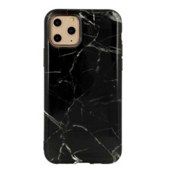 Viedtālruņa aizmugurējais vāciņš Huawei P40 Lite Marble Silicone Design 6 Black, With Design
