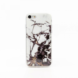 Viedtālruņa aizmugurējais vāciņš Apple iPhone 7 / 8 / SE 20 / SE 22 Marble Glitter Design 2 White, With Design