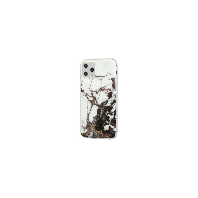 Viedtālruņa aizmugurējais vāciņš Xiaomi Redmi 9 / 9 Prime Marble Glitter Design 2 White, With Design