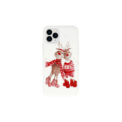 Viedtālruņa aizmugurējais vāciņš Apple iPhone 12 Pro Max Christmas Design 1 White, With Design
