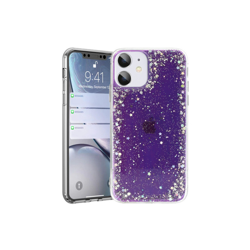 Viedtālruņa aizmugurējais vāciņš Xiaomi Redmi 9T Brilliant Clear Violet, With Design