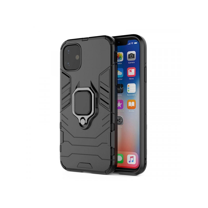 Viedtālruņa aizmugurējais vāciņš Xiaomi Redmi 9T Ring Armor Black