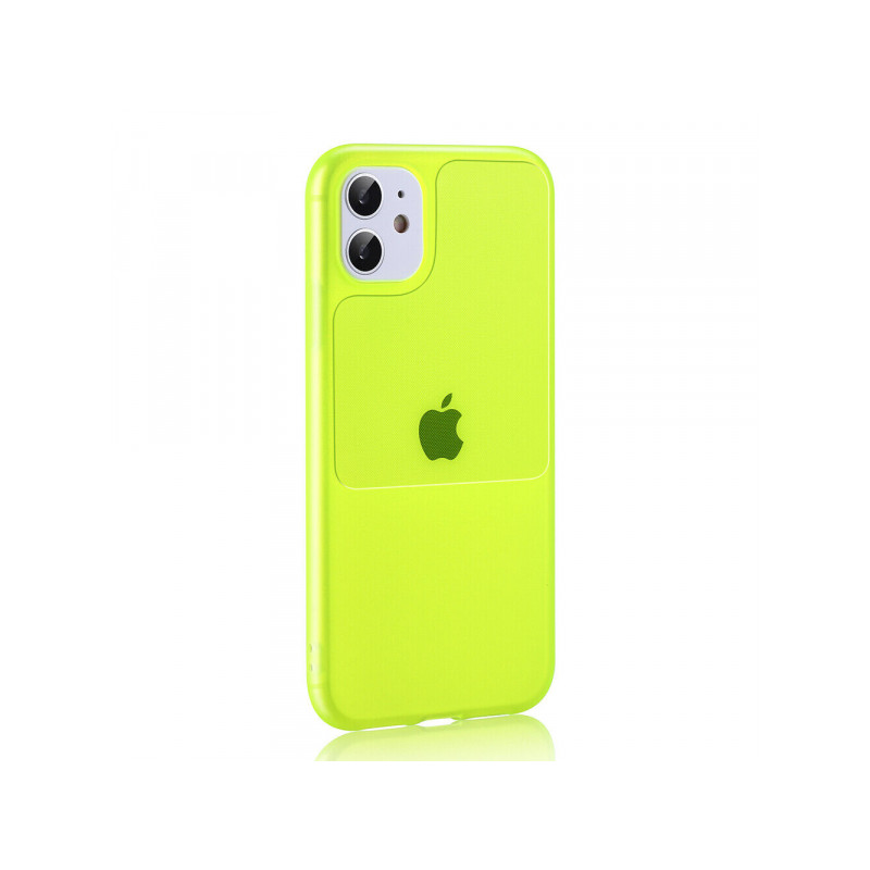 Viedtālruņa aizmugurējais vāciņš Samsung Galaxy A12 Window Transparent, Yellow