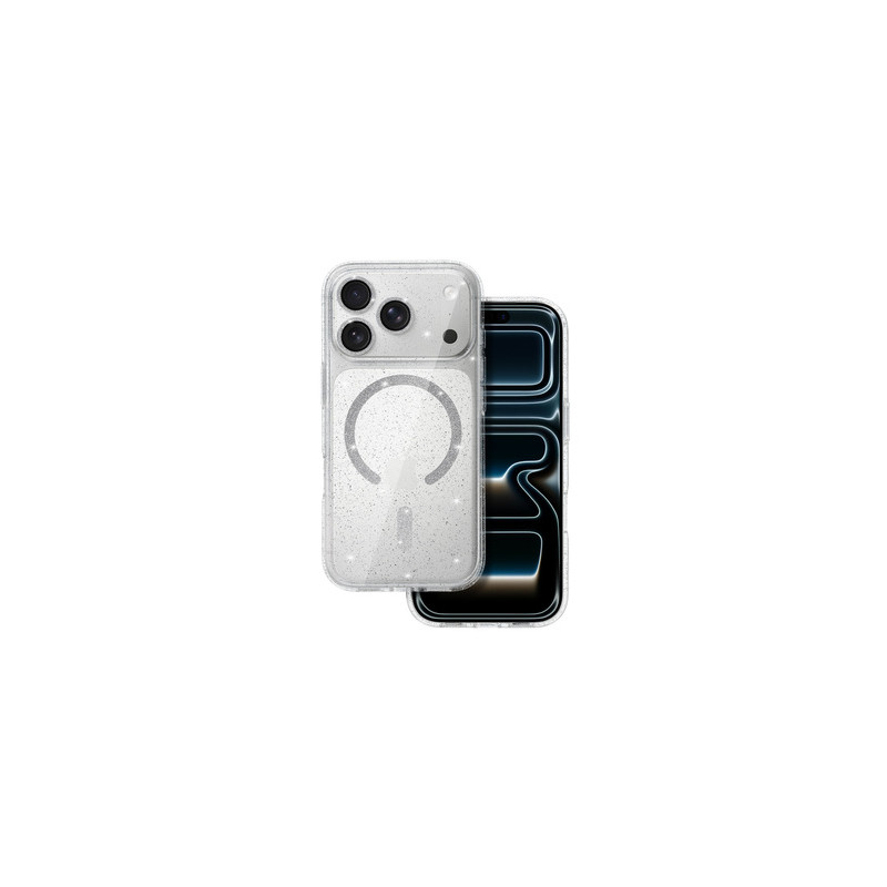 Viedtālruņa aizmugurējais vāciņš Apple iPhone 17 Glitter MagSafe Transparent