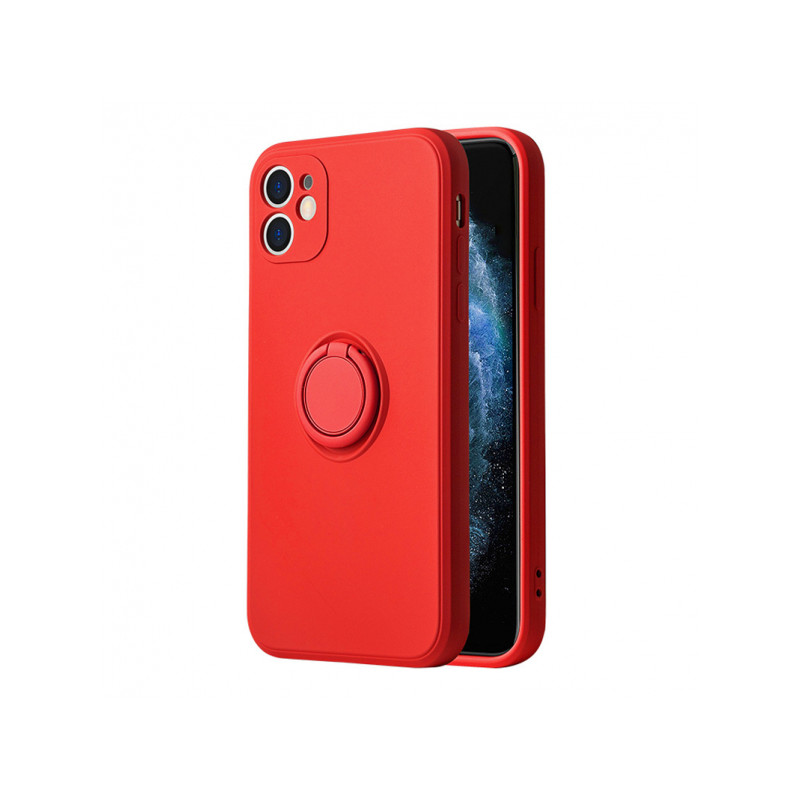 Viedtālruņa aizmugurējais vāciņš Apple iPhone 7 / 8 / SE 20 / SE 22 Silicone Ring Red