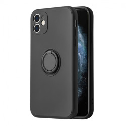 Viedtālruņa aizmugurējais vāciņš Apple iPhone XR Silicone Ring Black