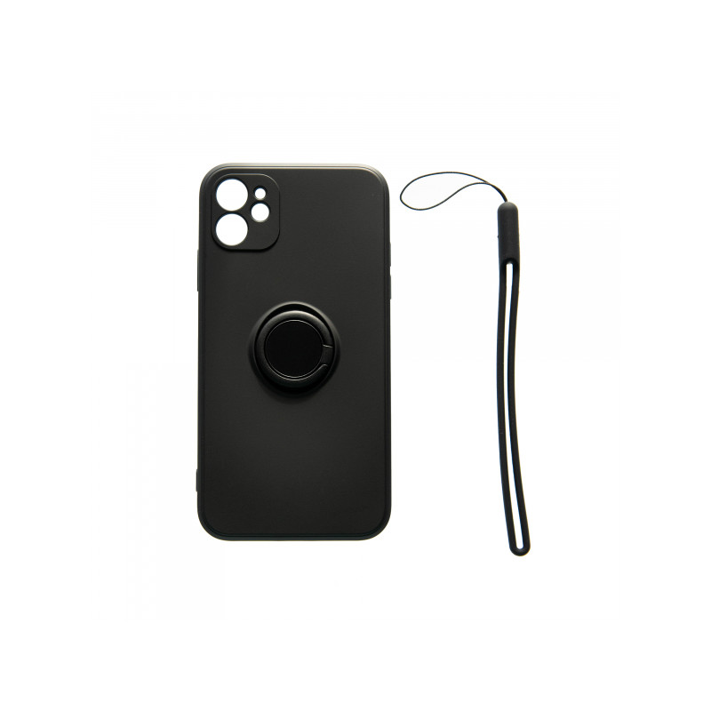 Viedtālruņa aizmugurējais vāciņš Apple iPhone 11 Silicone Ring Black
