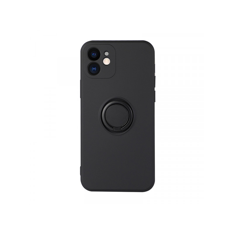Viedtālruņa aizmugurējais vāciņš Samsung Galaxy A12 Silicone Ring Black