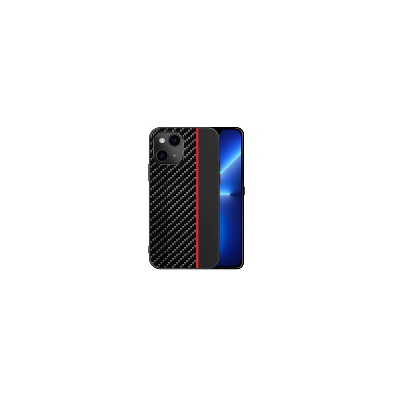 Viedtālruņa aizmugurējais vāciņš Samsung Galaxy A13 5G Moto Carbon Red Stripe Black