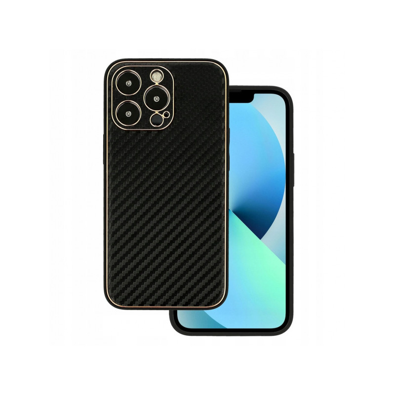 Viedtālruņa aizmugurējais vāciņš Samsung Galaxy A13 5G Leather Carbon Black