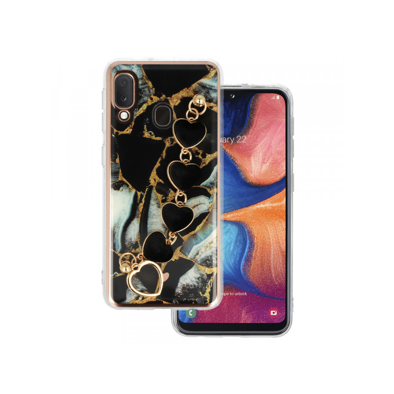 Viedtālruņa aizmugurējais vāciņš Samsung Galaxy A20E Trend Case Design 1 Black, With Design