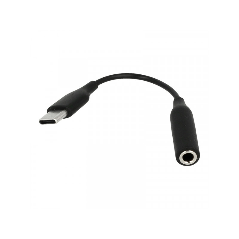 Audio kabeļa pārveidotājs Adapter 12cm 3,5mm to Type-C Black